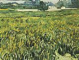 Vincent Van Gogh Famous Paintings - Champ de bl et maison blanche 1890